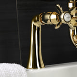 Essex Three-Handle 2-Hole Deck-Mount Clawfoot Tub Faucet with Hand Shower