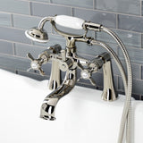 Essex Three-Handle 2-Hole Deck-Mount Clawfoot Tub Faucet with Hand Shower