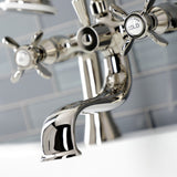 Essex Three-Handle 2-Hole Deck-Mount Clawfoot Tub Faucet with Hand Shower