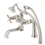 Essex Three-Handle 2-Hole Deck-Mount Clawfoot Tub Faucet with Hand Shower