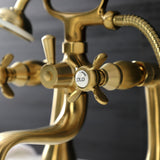 Essex Three-Handle 2-Hole Deck-Mount Clawfoot Tub Faucet with Hand Shower