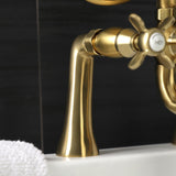 Essex Three-Handle 2-Hole Deck-Mount Clawfoot Tub Faucet with Hand Shower