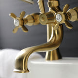 Essex Three-Handle 2-Hole Deck-Mount Clawfoot Tub Faucet with Hand Shower