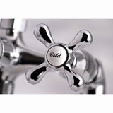 Kingston Three-Handle 2-Hole Deck-Mount Clawfoot Tub Faucet with Hand Shower