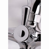 Kingston Three-Handle 2-Hole Deck-Mount Clawfoot Tub Faucet with Hand Shower