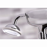 Kingston Three-Handle 2-Hole Deck-Mount Clawfoot Tub Faucet with Hand Shower