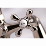 Kingston Three-Handle 2-Hole Deck-Mount Clawfoot Tub Faucet with Hand Shower