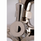 Kingston Three-Handle 2-Hole Deck-Mount Clawfoot Tub Faucet with Hand Shower