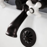 Kingston Three-Handle 2-Hole Deck-Mount Clawfoot Tub Faucet with Hand Shower