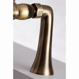 Kingston Three-Handle 2-Hole Deck-Mount Clawfoot Tub Faucet with Hand Shower