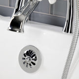 Kingston Three-Handle 2-Hole Deck-Mount Clawfoot Tub Faucet with Hand Shower