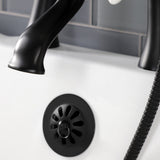 Kingston Three-Handle 2-Hole Deck-Mount Clawfoot Tub Faucet with Hand Shower