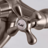 Kingston Three-Handle 2-Hole Deck-Mount Clawfoot Tub Faucet with Hand Shower