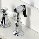 Bel-Air Double-Handle 4-Hole Widespread Kitchen Faucet with Brass Sprayer