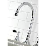Duchess Double-Handle 4-Hole Widespread Kitchen Faucet with Brass Sprayer