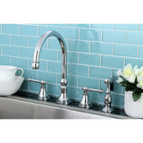 Templeton Double-Handle 4-Hole Widespread Kitchen Faucet with Brass Sprayer