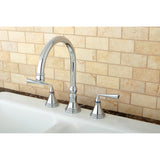Silver Sage Double-Handle 3-Hole Widespread Kitchen Faucet