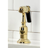 Duchess Double-Handle 4-Hole Widespread Kitchen Faucet with Brass Sprayer
