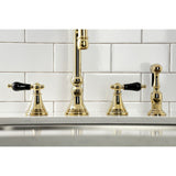 Duchess Double-Handle 4-Hole Widespread Kitchen Faucet with Brass Sprayer