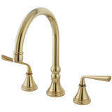 Silver Sage Double-Handle 3-Hole Widespread Kitchen Faucet