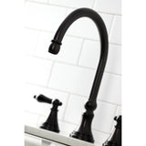 Duchess Double-Handle 4-Hole Widespread Kitchen Faucet with Brass Sprayer
