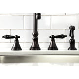 Duchess Double-Handle 4-Hole Widespread Kitchen Faucet with Brass Sprayer