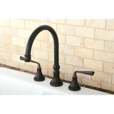 Silver Sage Double-Handle 3-Hole Widespread Kitchen Faucet