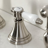 Bel-Air Double-Handle 4-Hole Widespread Kitchen Faucet with Brass Sprayer