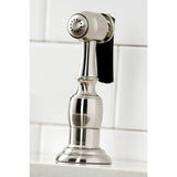 Duchess Double-Handle 4-Hole Widespread Kitchen Faucet with Brass Sprayer