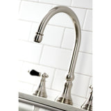 Duchess Double-Handle 4-Hole Widespread Kitchen Faucet with Brass Sprayer