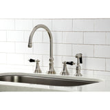 Duchess Double-Handle 4-Hole Widespread Kitchen Faucet with Brass Sprayer
