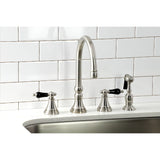 Duchess Double-Handle 4-Hole Widespread Kitchen Faucet with Brass Sprayer