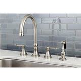 Templeton Double-Handle 4-Hole Widespread Kitchen Faucet with Brass Sprayer