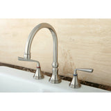 Silver Sage Double-Handle 3-Hole Widespread Kitchen Faucet