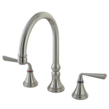 Silver Sage Double-Handle 3-Hole Widespread Kitchen Faucet