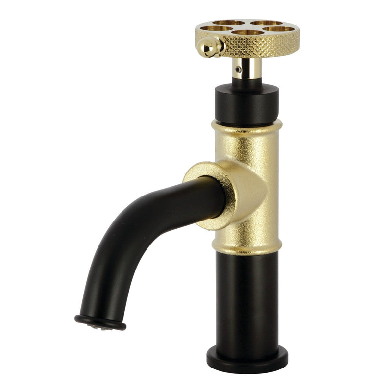 Webb One-Handle 1-Hole Bathroom Faucet with Knurled Handle and Push Pop-Up Drain