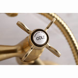 Essex Three-Handle 2-Hole Tub Wall Mount Clawfoot Tub Faucet with Hand Shower