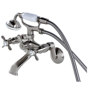 Essex Three-Handle 2-Hole Wall Mount Clawfoot Tub Faucet with Hand Shower
