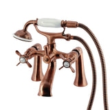 Essex Three-Handle 2-Hole Deck-Mount Clawfoot Tub Faucet with Hand Shower