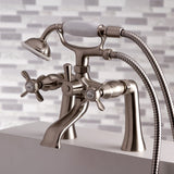Essex Three-Handle 2-Hole Deck-Mount Clawfoot Tub Faucet with Hand Shower