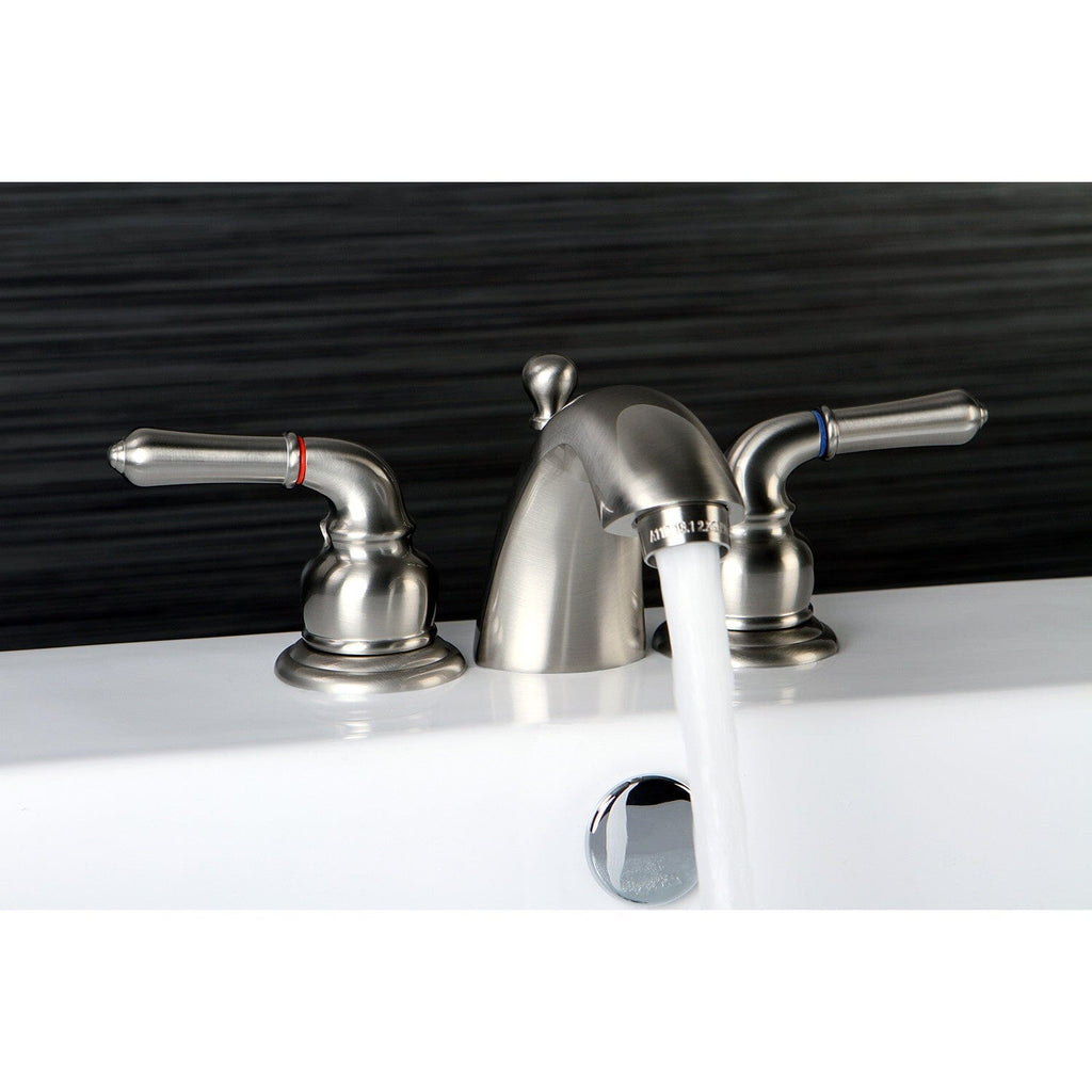Naples Mini-Widespread Bathroom Faucet with Brass Pop-Up Drain ...