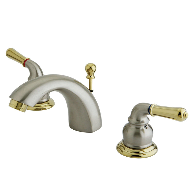 Naples Mini-Widespread Bathroom Faucet with Brass Pop-Up Drain