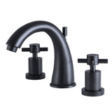 Concord Two-Handle 3-Hole Deck Mount Widespread Bathroom Faucet with Brass Pop-Up