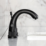 Convergent Two-Handle 3-Hole Deck Mount Widespread Bathroom Faucet with Knurled Handle and Brass Pop-Up