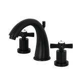Millennium Two-Handle 3-Hole Deck Mount Widespread Bathroom Faucet with Brass Pop-Up