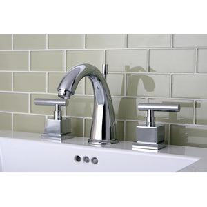 Claremont Two-Handle 3-Hole Deck Mount Widespread Bathroom Faucet with Brass Pop-Up