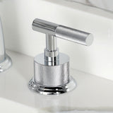 Convergent Two-Handle 3-Hole Deck Mount Widespread Bathroom Faucet with Knurled Handle and Brass Pop-Up