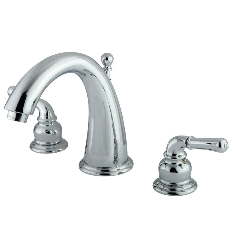 Naples Two-Handle 3-Hole Deck Mount Widespread Bathroom Faucet with Brass Pop-Up