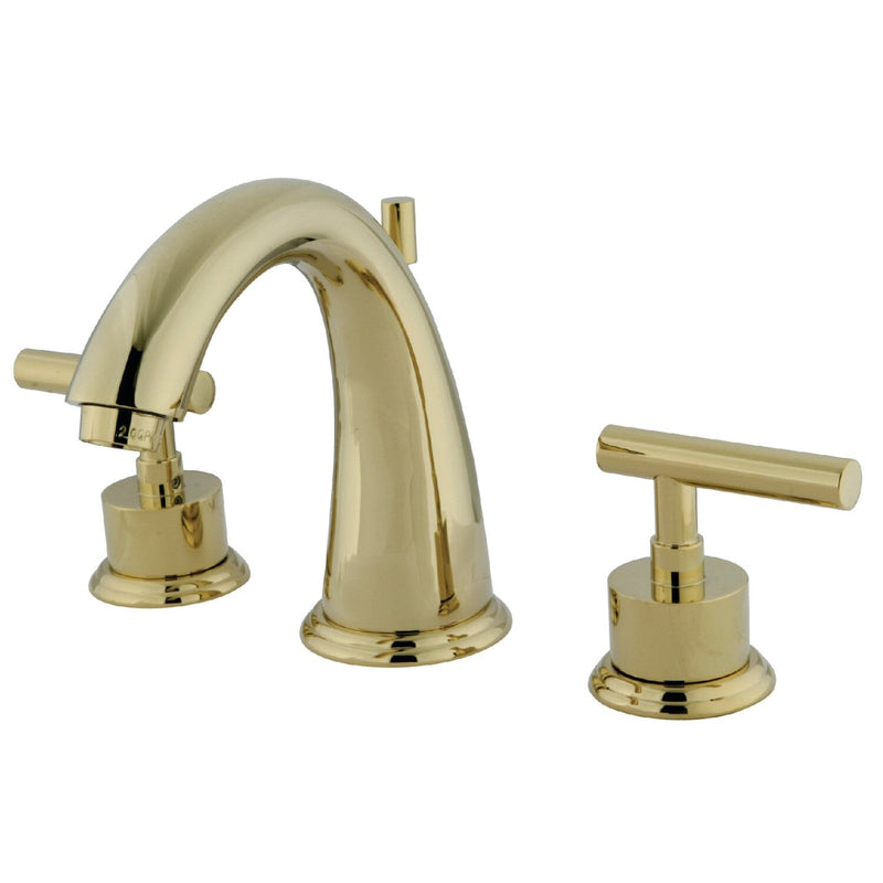 Manhattan Two-Handle 3-Hole Deck Mount Widespread Bathroom Faucet with Brass Pop-Up