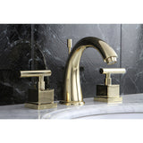 Claremont Two-Handle 3-Hole Deck Mount Widespread Bathroom Faucet with Brass Pop-Up